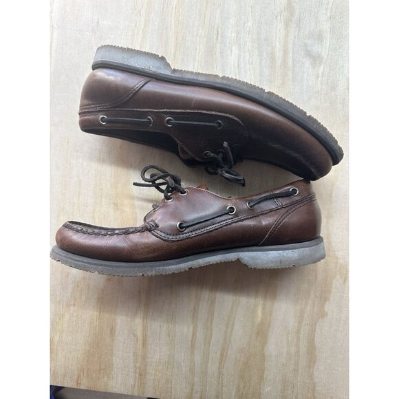 Sebago Docksides Shoes Mens Size 8.5 Brown Leather Boat Deck Nautical Classic - Picture 4 of 6